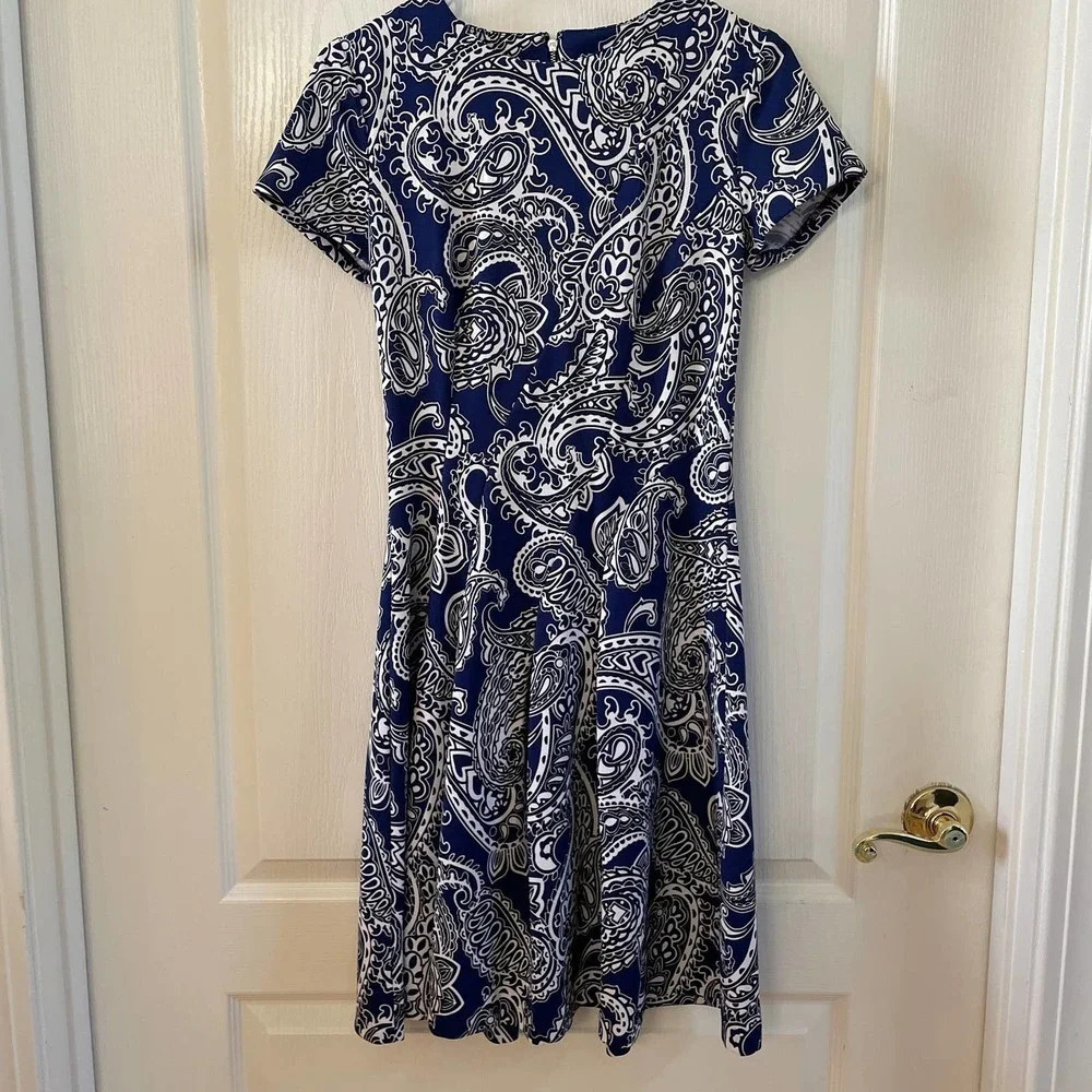 Michael Kors Blue Paisley Dress Size 4